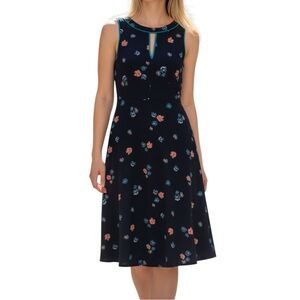 Jill Stuart silk fit & flare floral print sleeveless dress 4 excellent condition